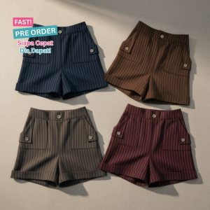 FAST PO STRIPE BUTTON SHORTPANS