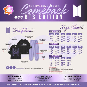 PO SET OVERSIZE JOGGER COMBACK BTS EDITION BY STARMOON