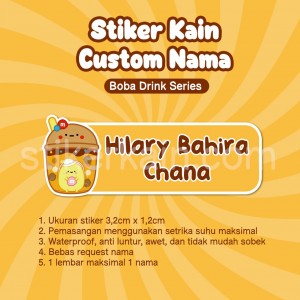 PO STIKER KAIN CUSTOM NAMA SERIES BOBA MGL