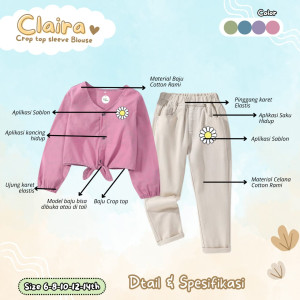 PO CLAIRA CROP TOP SLEVE BLOUSE BY MINIMINE