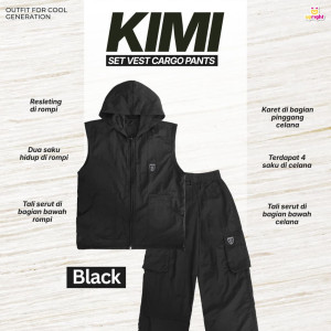 PO KIMI SET VEST CARGO PANTS BY UPRIGHT 