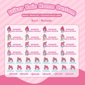 PO STIKER KAIN CUSTOM NAMA SANRIO SERIES