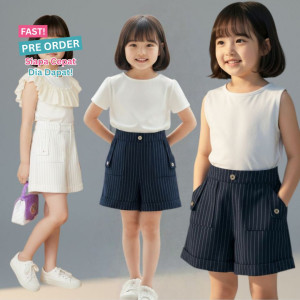 FAST PO STRIPE BUTTON SHORTPANS