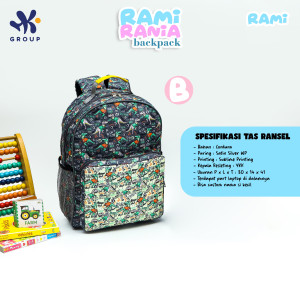 PO RAMI RANIA BACKPACK DAN LUNCH BAG CUSTOM NAME BY HK GRUP