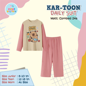 PO KARTOON DAILY SUIT PANJANG (JUN TEEN) BY MINI DOLPHIN