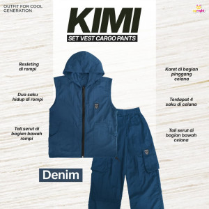 PO KIMI SET VEST CARGO PANTS BY UPRIGHT 