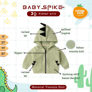 PO BABY SPIKE 3D ZIPPER KNIT BY LOYAL KIDS