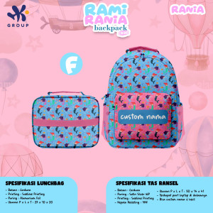 PO RAMI RANIA BACKPACK  CUSTOM NAME BY HK GRUP