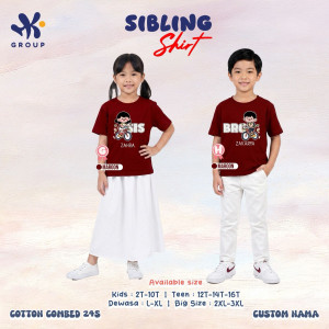 PO SIBLING TSHIRT CUSTOM NAME LENGAN PENDEK BY HK GROUP