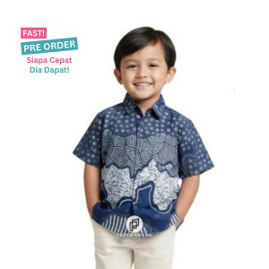 FAST PO AZKA KEMEJA BATIK PENDEK ANAK 