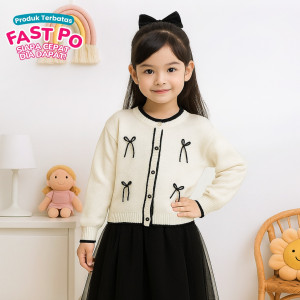 FAST PO LITTLE BOW CARDIGAN