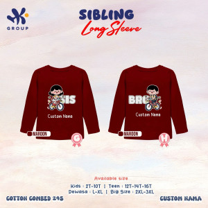 PO SIBLING TSHIRT CUSTOM NAME LENGAN PANJANG BY HK GROUP