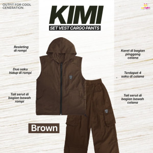 PO KIMI SET VEST CARGO PANTS BY UPRIGHT 