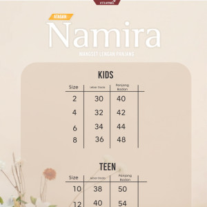 PO NAMIRA MANSET ANAK PANJANG BY VITTO APPAREL
