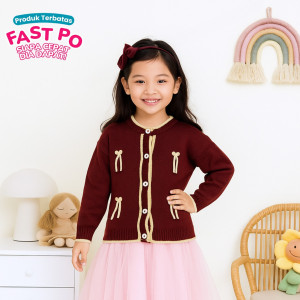 FAST PO LITTLE BOW CARDIGAN