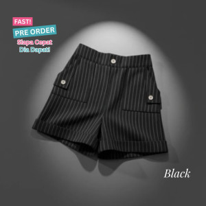 FAST PO STRIPE BUTTON SHORTPANS