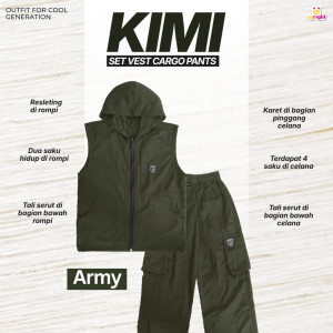 PO KIMI SET VEST CARGO PANTS BY UPRIGHT 