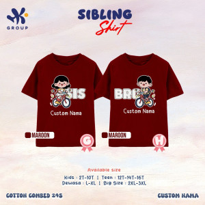 PO SIBLING TSHIRT CUSTOM NAME LENGAN PENDEK BY HK GROUP