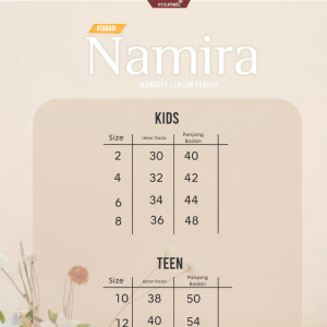PO NAMIRA MANSET ANAK PENDEK BY VITTO APPAREL