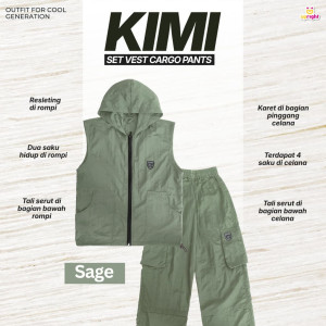 PO KIMI SET VEST CARGO PANTS BY UPRIGHT 