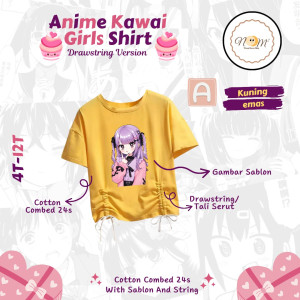 PO ANIME KAWAI GIRLS SHIRT BY NOOM² KIDS Drawstring Version