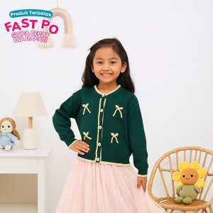 FAST PO LITTLE BOW CARDIGAN