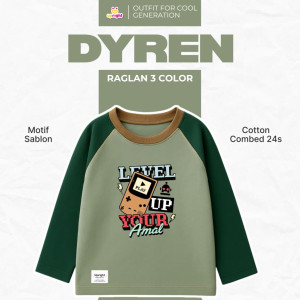 PO SHIRT DYREN RAGLAN 3 COLOR BY UPRIGHT KIDS