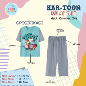 PO KARTOON DAILY SUIT PENDEK (JUN TEEN) BY MINI DOLPHIN