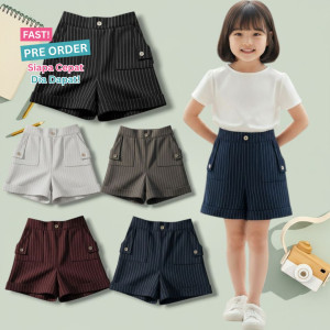 FAST PO STRIPE BUTTON SHORTPANS