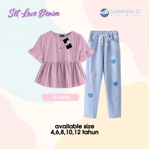 PO SET LOVE DENIM BY SAWANNIKIDSWEAR