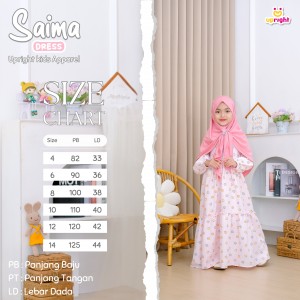 PO SAIMA GAMIS SET HIJAB INSTAN SEGITIGA BY UPRIGHT KIDS APPAREL