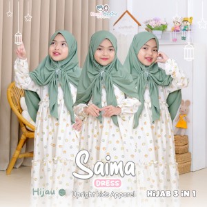 PO SAIMA GAMIS SET HIJAB INSTAN SEGITIGA BY UPRIGHT KIDS APPAREL