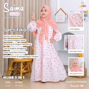 PO SAIMA GAMIS SET HIJAB INSTAN SEGITIGA BY UPRIGHT KIDS APPAREL