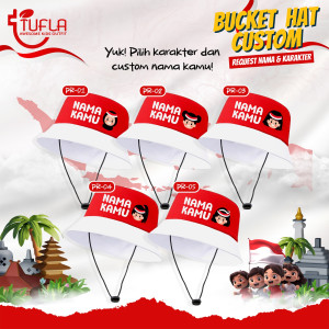 PO BUCKET HAT CUSTOM NAMA KAREKTER PEREMPUAN (Seri Anak Indonesia)