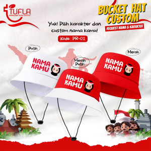 PO BUCKET HAT CUSTOM NAMA KAREKTER PEREMPUAN (Seri Anak Indonesia)