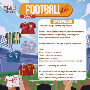 FOOTBALL SERIES CUSTOM NAMA DAN NO PUNGGUNG (KIDS) BY VITTO EXPLORE