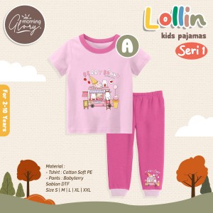 SERI 1 LOLLIN PENDEK PANJANG SET PIYAMA ANAK MGL