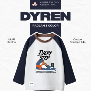 PO SHIRT DYREN RAGLAN 3 COLOR BY UPRIGHT KIDS