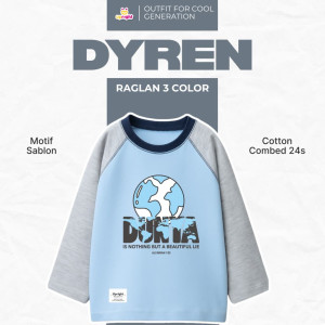 PO SHIRT DYREN RAGLAN 3 COLOR BY UPRIGHT KIDS
