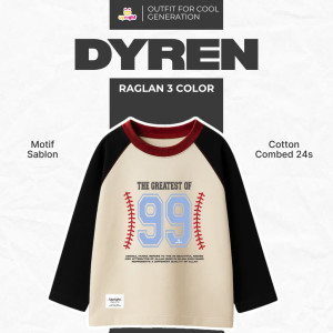 PO SHIRT DYREN RAGLAN 3 COLOR BY UPRIGHT KIDS