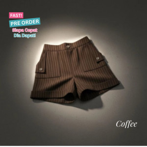 FAST PO STRIPE BUTTON SHORTPANS