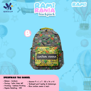 PO RAMI RANIA BACKPACK DAN LUNCH BAG CUSTOM NAME BY HK GRUP