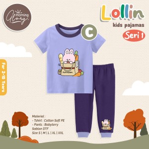 SERI 1 LOLLIN PENDEK PANJANG SET PIYAMA ANAK MGL