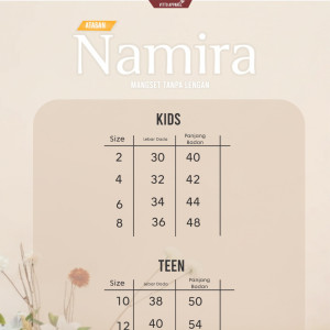 PO NAMIRA MANSET ANAK KUTUNG BY VITTO APPAREL