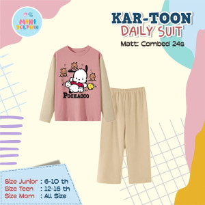 PO KARTOON DAILY SUIT PANJANG (JUN TEEN) BY MINI DOLPHIN