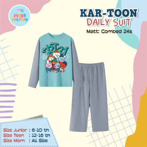 PO KARTOON DAILY SUIT PANJANG (JUN TEEN) BY MINI DOLPHIN