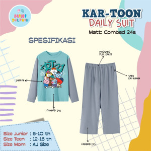 PO KARTOON DAILY SUIT PANJANG (JUN TEEN) BY MINI DOLPHIN