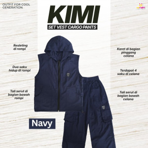 PO KIMI SET VEST CARGO PANTS BY UPRIGHT 