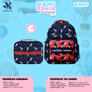 PO RAMI RANIA BACKPACK DAN LUNCH BAG CUSTOM NAME BY HK GRUP