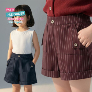 FAST PO STRIPE BUTTON SHORTPANS